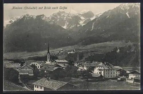 AK Mieders /Stubaital, Ortspartie mit Blick nach Telfes