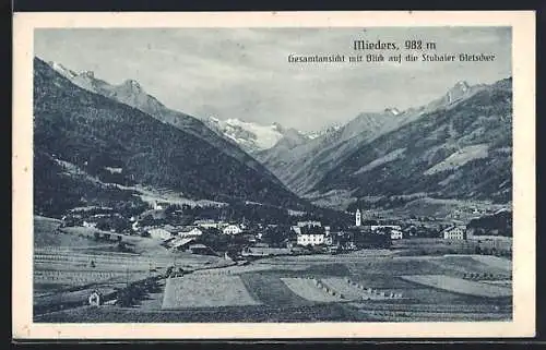 AK Mieders, Gesamtansicht mit Blick auf die Stubaier Gletscher