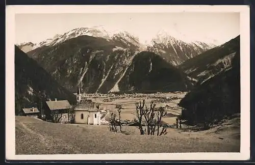 AK Mayrhofen /Zillertal, Ortspartie mit Kapelle