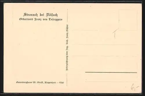 Künstler-AK Iselsberg-Stronach, Stronach, Teilansicht des Geburtsortes Defregger`s