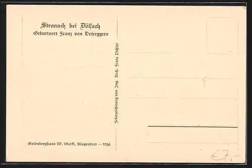 Künstler-AK Iselsberg-Stronach, Stronach, Teilansicht des Geburtsortes Defregger`s