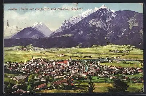 AK Schwaz /Tirol, Teilansicht mit Vomperloch und Hochnissl