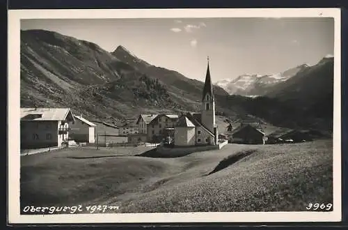 AK Obergurgl, Ortsansicht mit Kirche