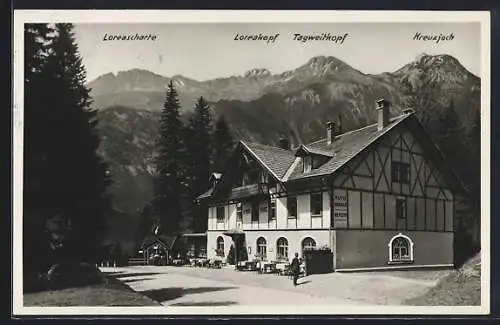 AK Fernpass, Strassenpartie am Alpenhotel