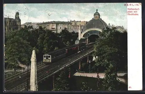 AK Berlin-Schöneberg, Nollendorfplatz m. Hochbahn