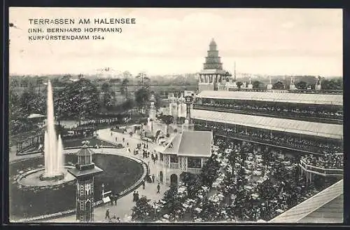 AK Berlin-Halensee, Restaurant Terrassen am Halensee B. Hoffmann, Kurfürstendamm 124a