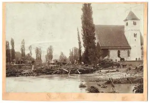 9 Fotografien Ansicht Balingen, Hochwasser Katastrophe 1895, Obere Mühle, Wehr, Scheune v. Bierbrauer Lang
