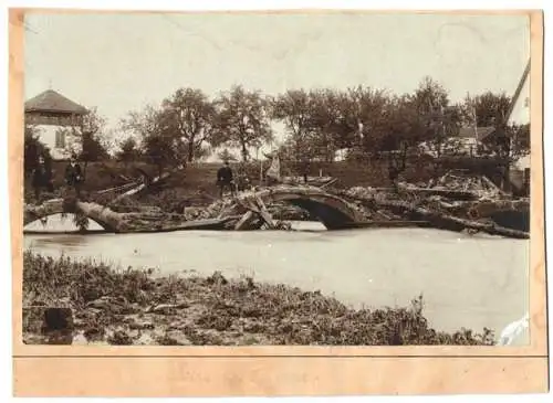 9 Fotografien Ansicht Balingen, Hochwasser Katastrophe 1895, Obere Mühle, Wehr, Scheune v. Bierbrauer Lang