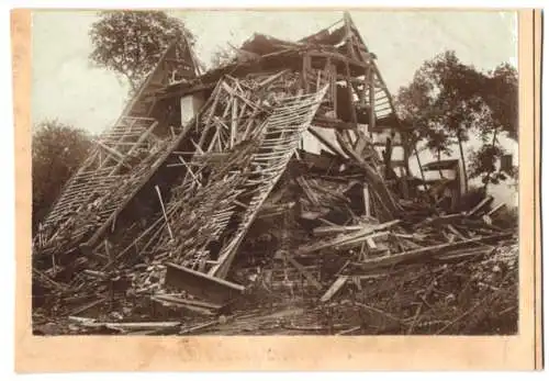 9 Fotografien Ansicht Balingen, Hochwasser Katastrophe 1895, Obere Mühle, Wehr, Scheune v. Bierbrauer Lang
