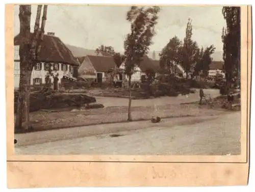 9 Fotografien Ansicht Balingen, Hochwasser Katastrophe 1895, Obere Mühle, Wehr, Scheune v. Bierbrauer Lang