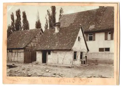 9 Fotografien Ansicht Balingen, Hochwasser Katastrophe 1895, Obere Mühle, Wehr, Scheune v. Bierbrauer Lang