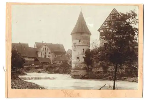 9 Fotografien Ansicht Balingen, Hochwasser Katastrophe 1895, Obere Mühle, Wehr, Scheune v. Bierbrauer Lang