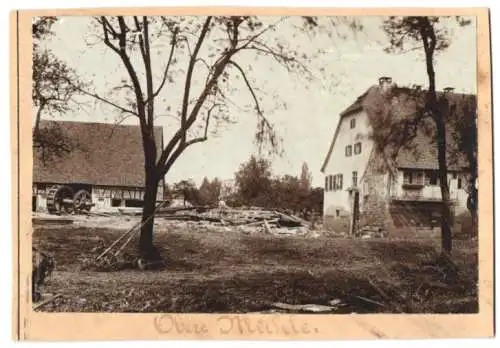 9 Fotografien Ansicht Balingen, Hochwasser Katastrophe 1895, Obere Mühle, Wehr, Scheune v. Bierbrauer Lang