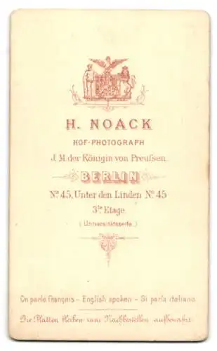 Fotografie H. Noack, Berlin, Unter den Linden 45, Porträt eines Mannes im Anzug mit Vollbart