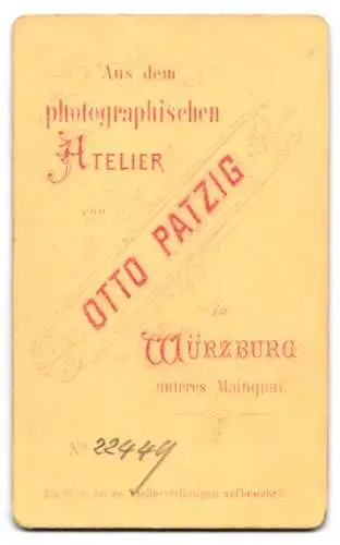 Fotografie Otto Patzig, Würzburg, Pfarrer im Talar mit Beffchen