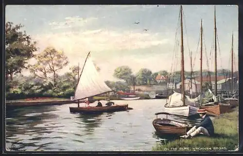 Künstler-AK Raphael Tuck & Sons Nr. 7172: The Norfolk Roads, On the Bure, Wroxham Road