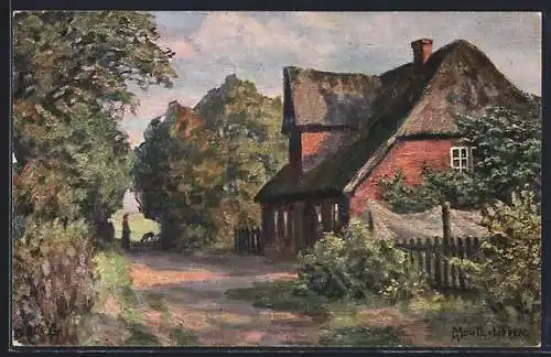 Künstler-AK Raphael Tuck & Sons Nr. 890: Moritz-Lübben: Moorlandbilder, Bauernhaus