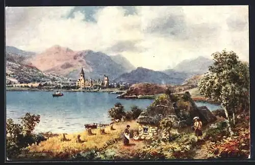 Künstler-AK Raphael Tuck & Sons Nr. 7686: Fort Augustus, Bauernhaus am Ufer