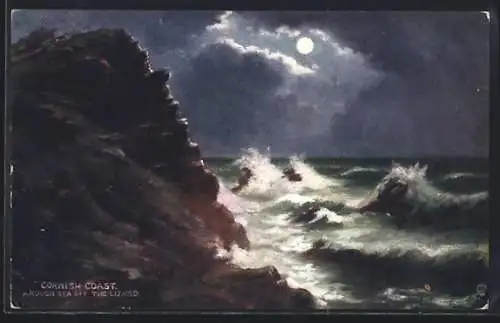 Künstler-AK Raphael Tuck & Sons Nr. 1495: Cornish Coast, Rough Sea off the Lizard