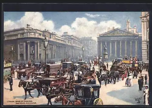 Künstler-AK Raphael Tuck & Sons Nr. 7924: London, Bank of England and Royal Exchange