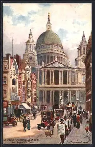 Künstler-AK Raphael Tuck & Sons Nr. 7857: London, St. Pauls Cathedral from Ludgate Hill