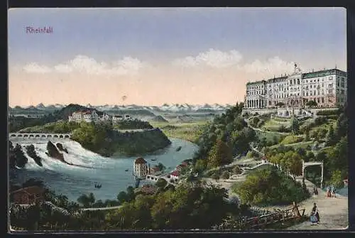 AK Der Rheinfall aus der Vogelschau