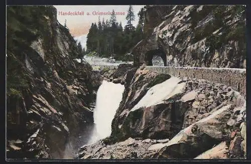 AK Handeckfall, Wasserfall und Grimselstrasse