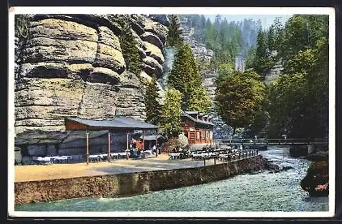 Künstler-AK Photochromie Nr.: 5377, Edmundsklamm, Blockhaus