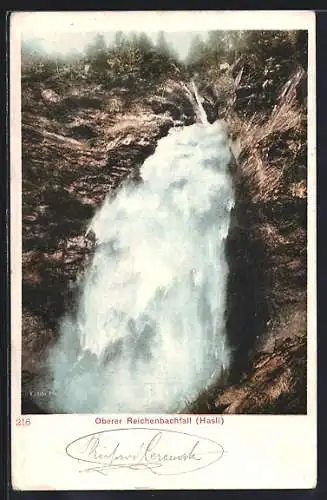AK Meiringen, Oberer Reichenbachfall, Wasserfall