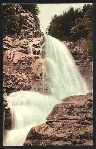 AK Oberer Fätschbachfall an der Klausenstrasse, Wasserfall