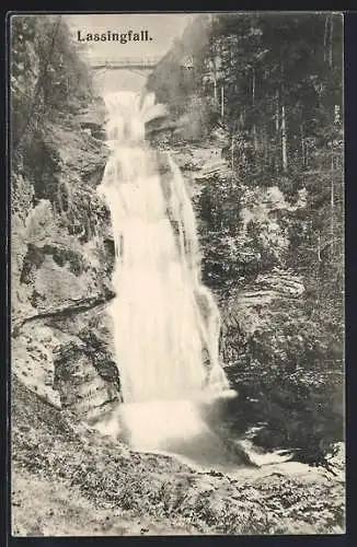 AK Lassingfall, Blick auf den Wasserfall