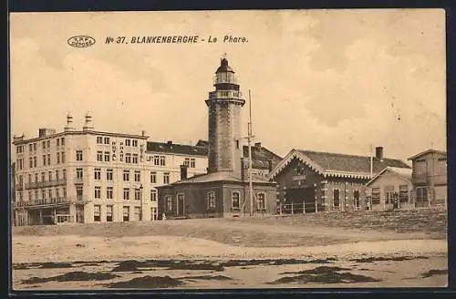 AK Blankenberghe, Le Phare, Leuchtturm und Hotel Royal Phare