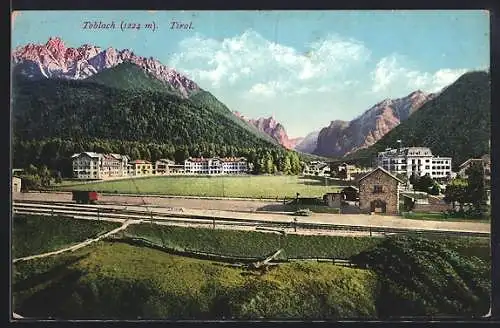 AK Dobbiaco / Toblach, Blick zum Ort