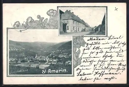 AK St. Amarin, Ortsansicht im Tal, Strassenpartie