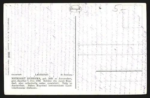 Künstler-AK Stengel & Co. Nr.29108: Amsterdam, Landschaft mit Ufer