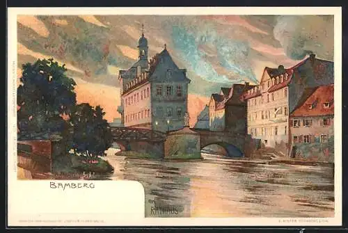 Künstler-AK Karl Mutter: Bamberg, Rathaus