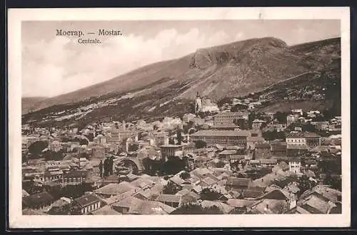 AK Mostar, Blick auf die Stadtmitte