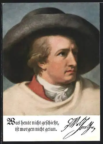 AK Portrait Johann Wolfgang von Goethe, Reklame der Allianz