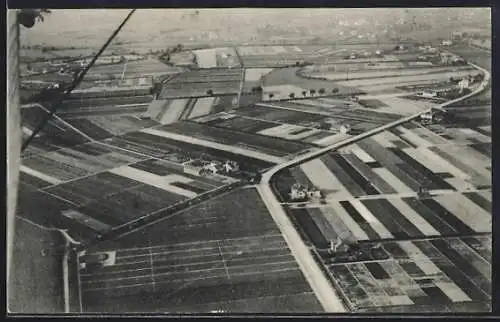 AK Halstenbek, Forstbaumschulen der Firma H. H. Pein vom Zeppelin gesehen