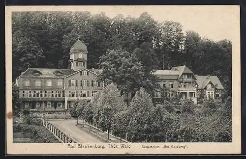 AK Bad Blankenburg /Thür. Wald, Hotel-Sanatorium Am Goldberg