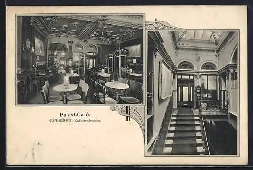 AK Nürnberg, Palast-Café in der Kaiserstrasse