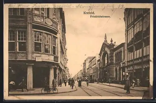 AK Krefeld, Geschäfte in der Friedrichstrasse