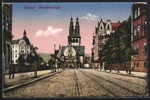 AK Marsberg, Strasse vor der Friedenskirche