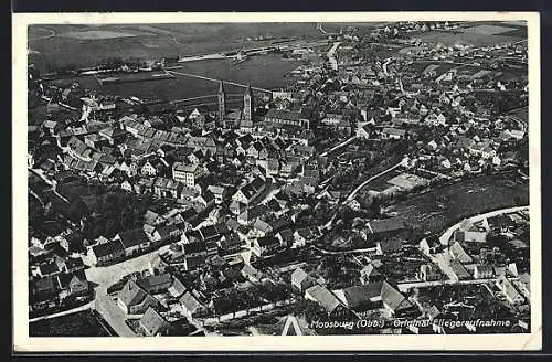 AK Moosburg / Obb., Gesamtansicht, orig. Fliegeraufnahme