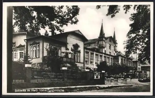 AK Schierke im Harz, Hotel Fürstenhöhe mit Garten