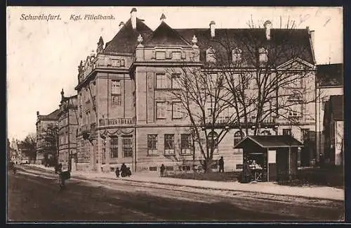 AK Schweinfurt, Kgl. Filialbank mit Passanten