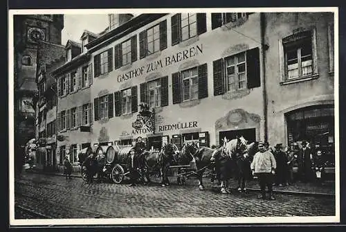 AK Freiburg / Breisgau, Hotel Restaurant zum Bären, Bes. Eugen Riedmüller