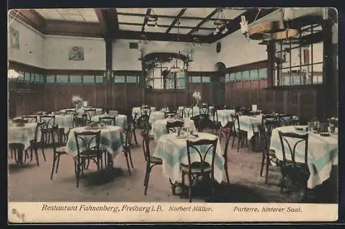 AK Freiburg / Breisgau, Restaurant Fahnenberg, Parterre hinterer Saal