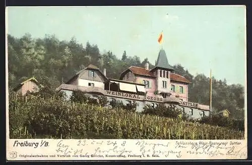 AK Freiburg i. B., Schlossberg-Restaurant von Georg Dattler