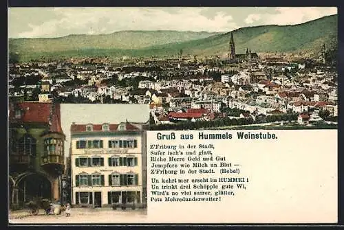 AK Freiburg / Breisgau, Gasthaus Hummels Weinstube, Panorama